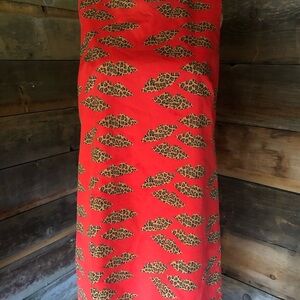 Red Leopard Print Maxi Skirt